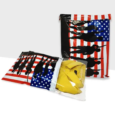 10x13 Poly Mailers Bags shown at an angle that reveals the depth of the pack