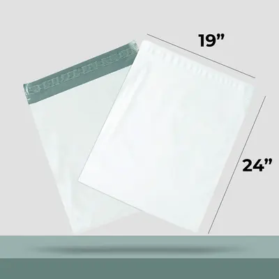 19x24 Poly Mailers photographed from a second angle showing the side panel