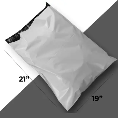 19x24 Poly Mailers displayed with the closure detail visible