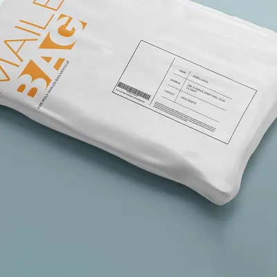 19x24 Poly Mailers presented alongside its printed surface detail