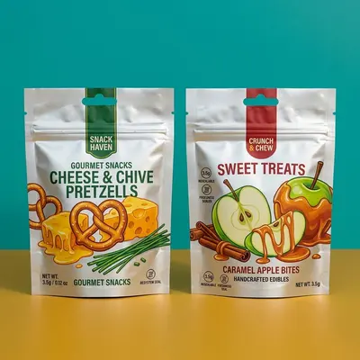 3.5 Mylar Bags presented alongside its printed surface detail