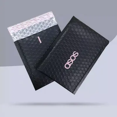 500 Bubble Mailers photographed from a second angle showing the side panel