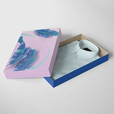 Apparel Packaging photographed from a second angle showing the side panel