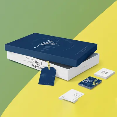Apparel Packaging shown at an angle that reveals the depth of the pack