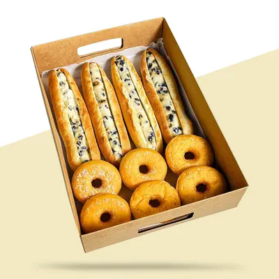 Bakery Cardboard Trays shown as a finished custom-printed pack
