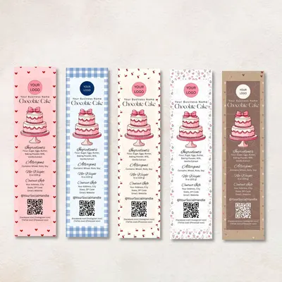 Bakery Labels shown at an angle that reveals the depth of the pack