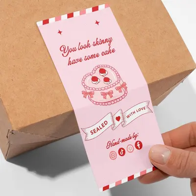 Bakery Labels presented alongside its printed surface detail