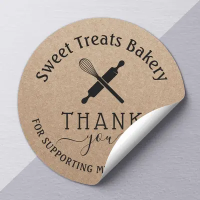 Bakery Stickers displayed with the closure detail visible