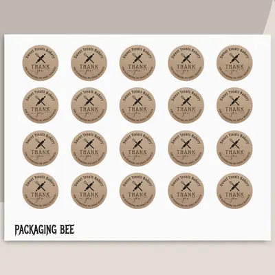 Bakery Stickers shown at an angle that reveals the depth of the pack