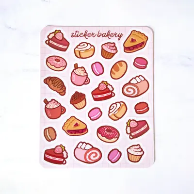 Bakery Stickers presented alongside its printed surface detail
