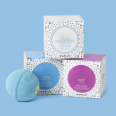 Bath Bomb Boxes shown at an angle that reveals the depth of the pack