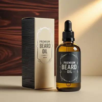 Beard Oil Boxes shown as a finished custom-printed pack