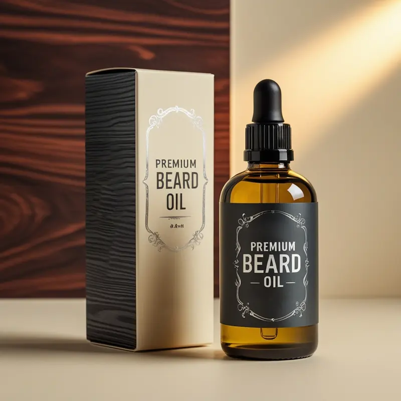 Beard Oil Boxes produced as custom cosmetic packaging