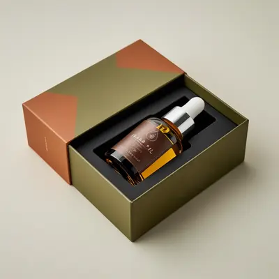 Beard Oil Boxes shown at an angle that reveals the depth of the pack