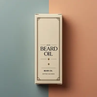 Beard Oil Boxes presented alongside its printed surface detail
