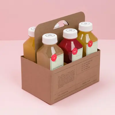 Beverage Boxes presented alongside its printed surface detail