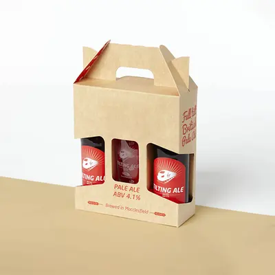 Beverage Product Boxes photographed from a second angle showing the side panel