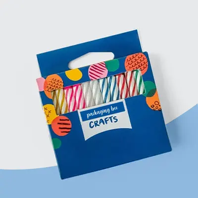 Birthday Candle Packaging presented alongside its printed surface detail