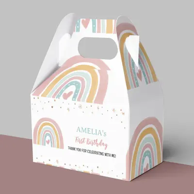 Birthday Gable Boxes shown as a finished custom-printed pack
