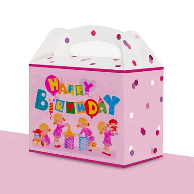 Birthday Party Food Boxes shown at an angle that reveals the depth of the pack