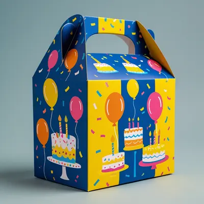 Birthday Party Food Boxes photographed to show the finish across the panel