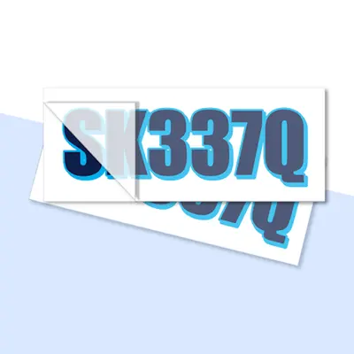 Boat Registration Number Stickers displayed with the closure detail visible