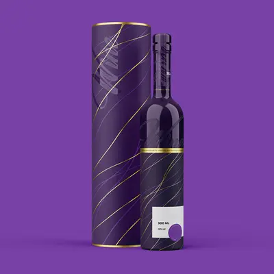 Bottle Tube Packaging shown at an angle that reveals the depth of the pack
