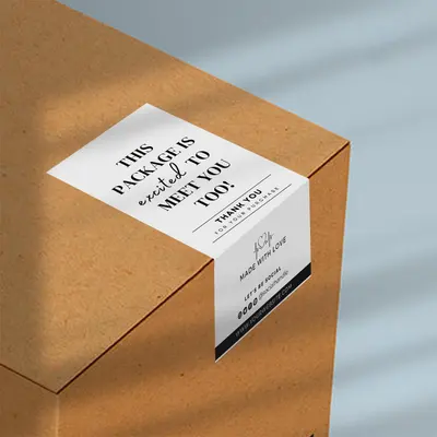 Box Seal Stickers shown as a finished custom-printed pack
