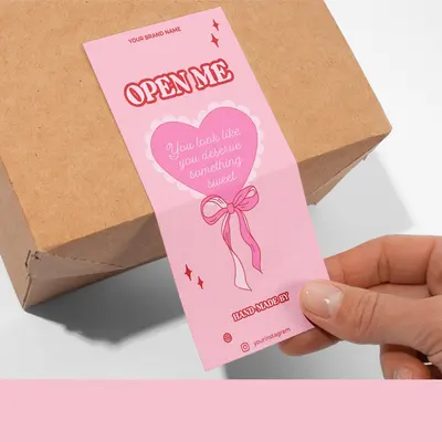 Box Seal Stickers shown at an angle that reveals the depth of the pack