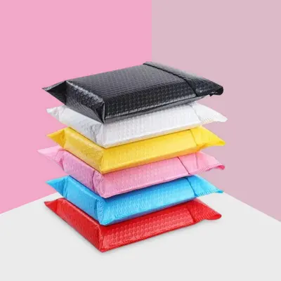 Bubble Mailers displayed with the closure detail visible
