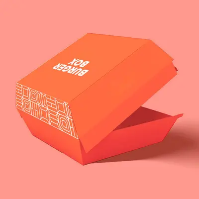 Burger Boxes displayed with the closure detail visible