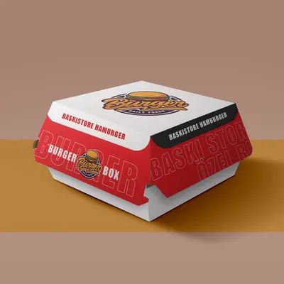 Burger Boxes shown at an angle that reveals the depth of the pack