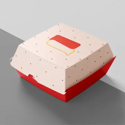 Burger Boxes presented alongside its printed surface detail