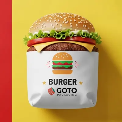 Burger Sleeves shown as a finished custom-printed pack