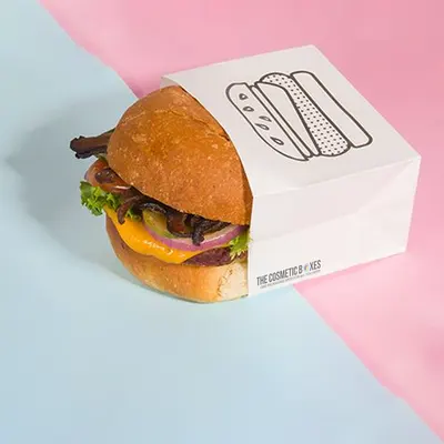 Burger Sleeves shown with the print coverage across the full face