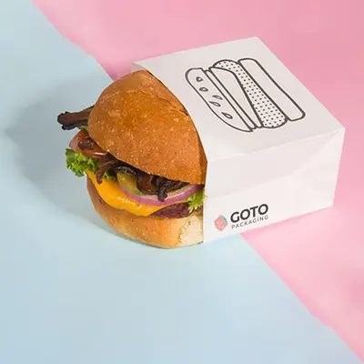 Burger Sleeves shown at an angle that reveals the depth of the pack