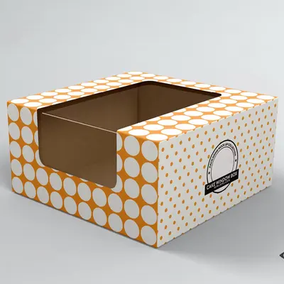 Cake Boxes photographed from a second angle showing the side panel
