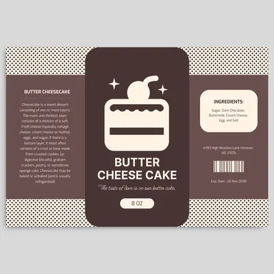 Cake Labels displayed with the closure detail visible
