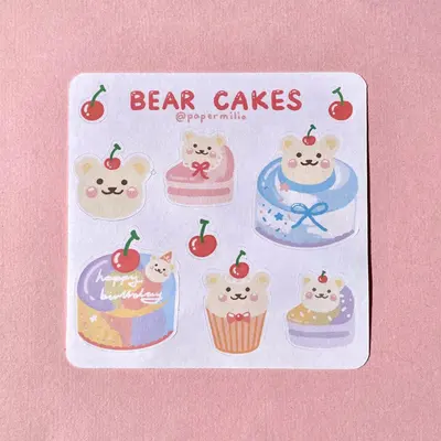 Cake Stickers shown as a finished custom-printed pack