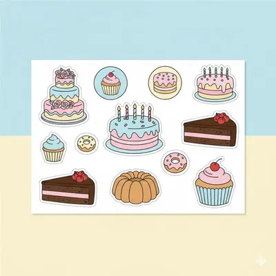 Cake Stickers shown in a retail presentation setting