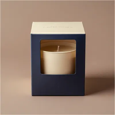 Candle Boxes with Window photographed from a second angle showing the side panel