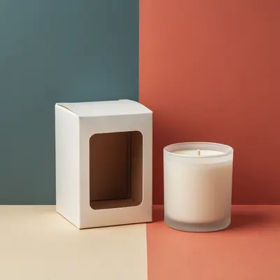 Candle Boxes with Window displayed with the closure detail visible