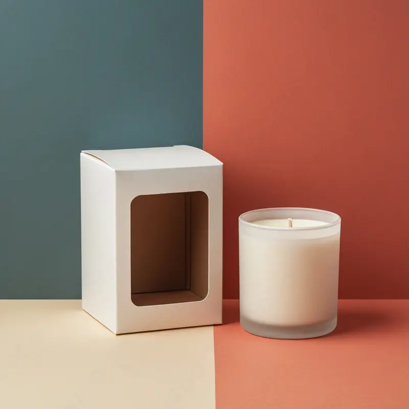 Candle Boxes with Window produced as custom candle packaging