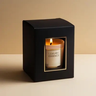 Candle Boxes with Window shown in a retail presentation setting