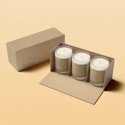 Candle Display Boxes displayed with the closure detail visible