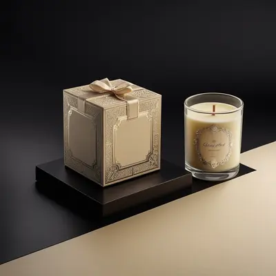 Candle Gift Boxes photographed from a second angle showing the side panel