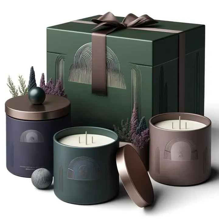 Candle Gift Boxes produced as custom candle packaging
