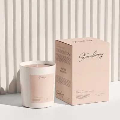 Candle Jar Boxes photographed from a second angle showing the side panel