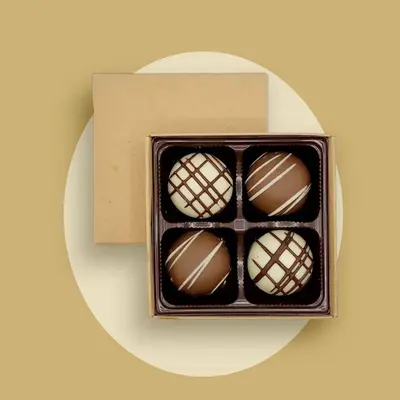 Candy Boxes with Inserts photographed from a second angle showing the side panel