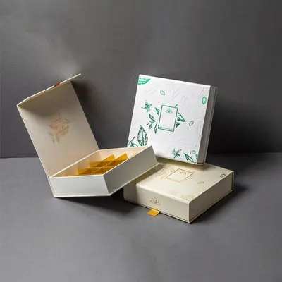 Candy Boxes with Inserts displayed with the closure detail visible